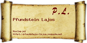 Pfundstein Lajos névjegykártya